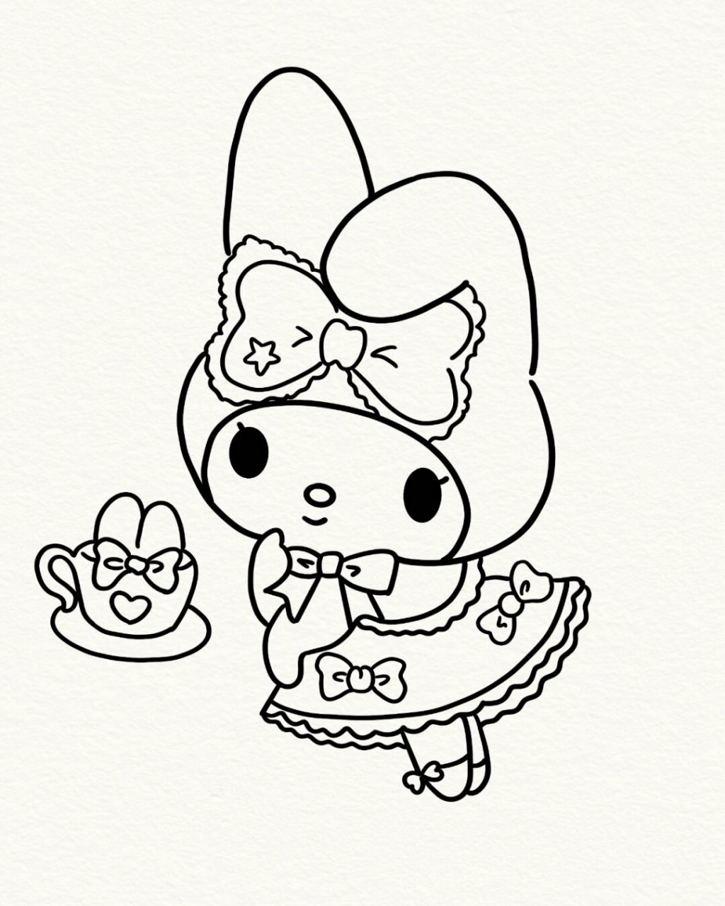 三丽鸥美乐蒂简笔画教程  三丽鸥美乐蒂简笔画教程!