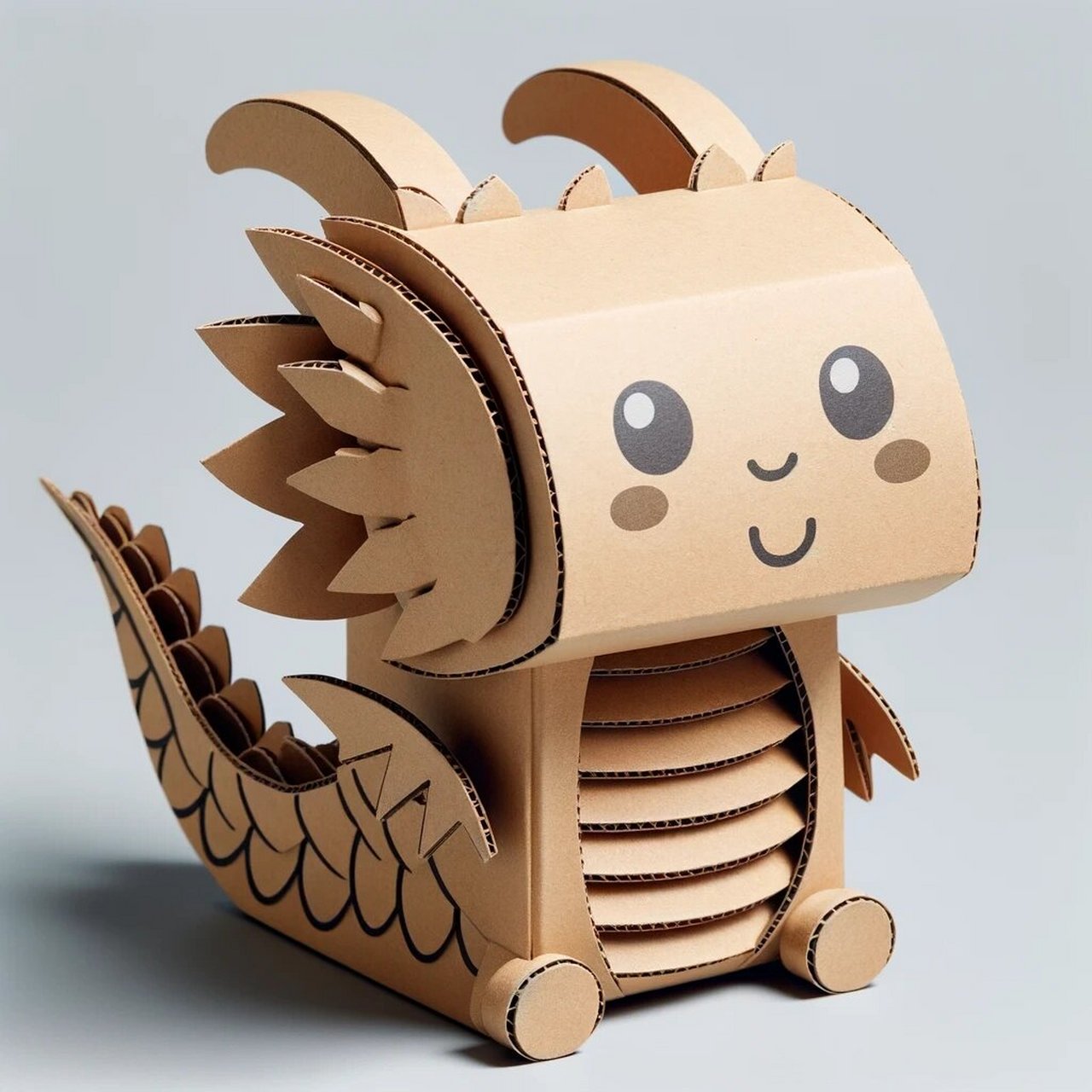 纸板萌宠|可爱瓦楞纸动物  图片仅供参考,没有教程