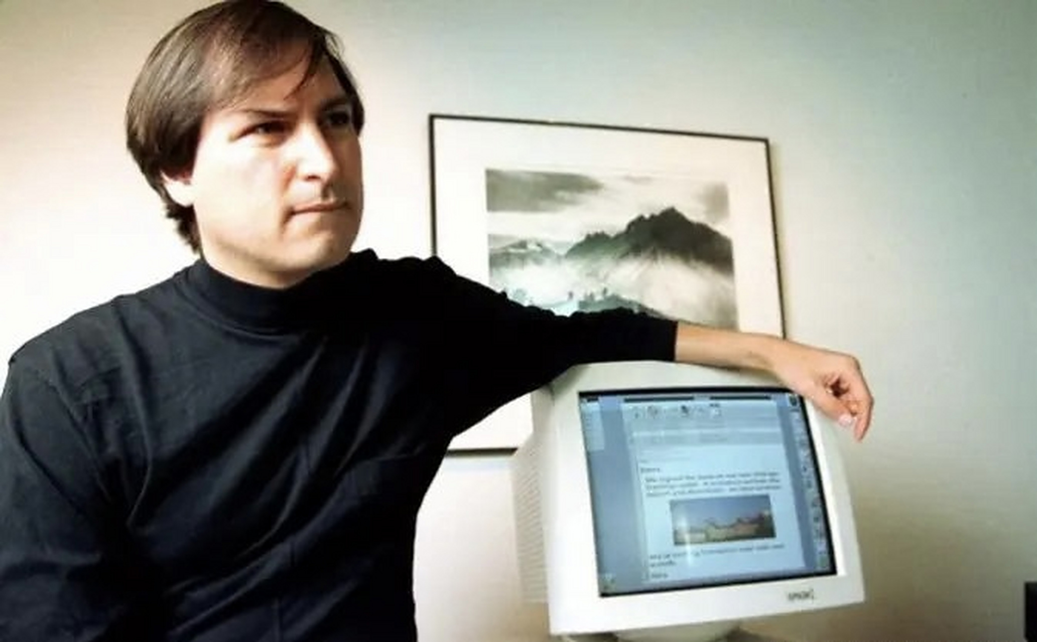 1993年4月,乔布斯在他新创建的next公司里谈话