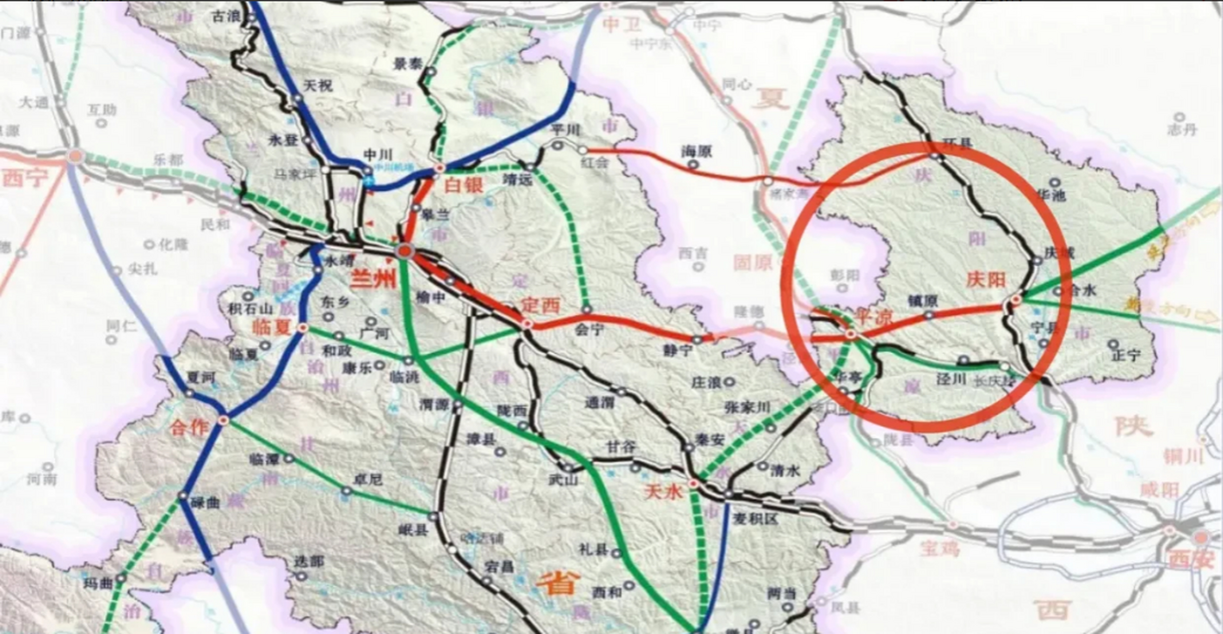 也就是说平凉至庆阳这一段根本不是高铁标准,未来建成后只能上绿巨人