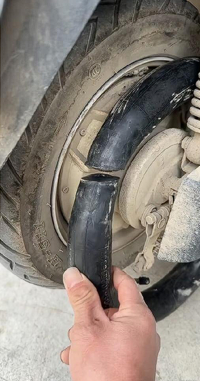 原来电动车的内胎是这样的,