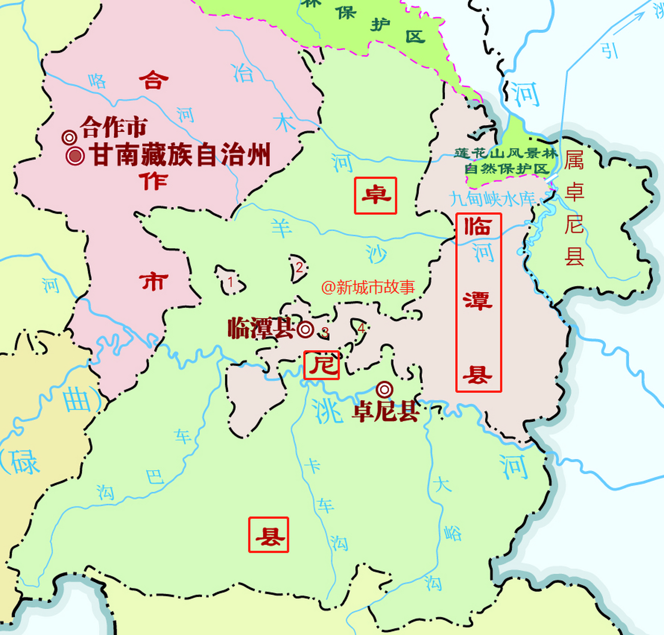 还能找到比甘肃卓尼,临潭两县更"犬牙交错"的地方么?