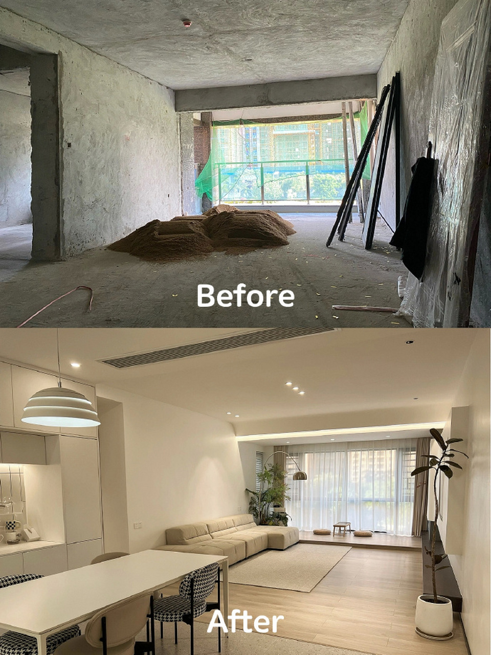 装修前后对比|见证一下把毛坯房装修成了理想中的家的过程～太有意义