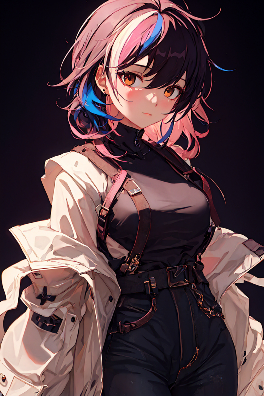 色彩斑斓的梦幻世界:动漫角色与彩色相间头发的奇妙碰撞  在动漫的