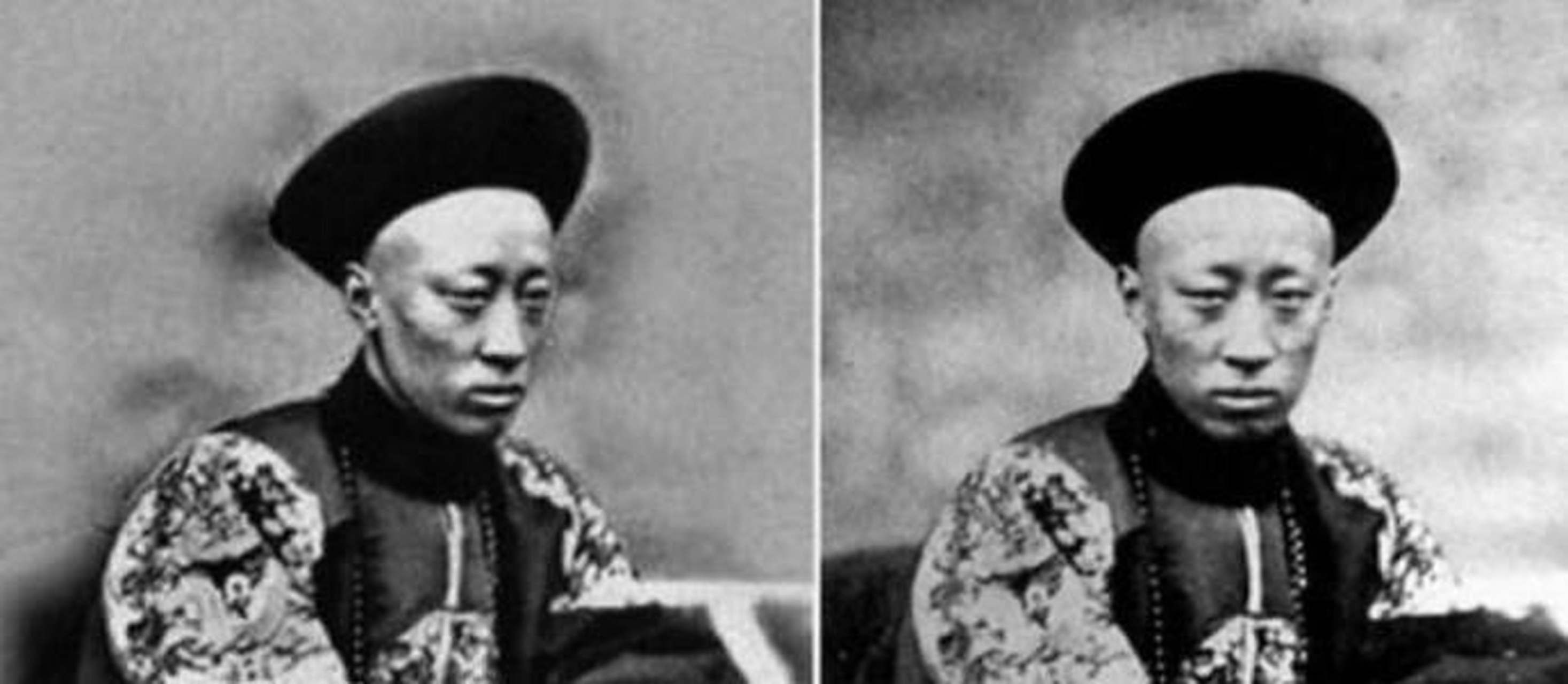 【清朝皇族第一张照片 1860年恭亲王奕訢与英法在签《北京条约》的