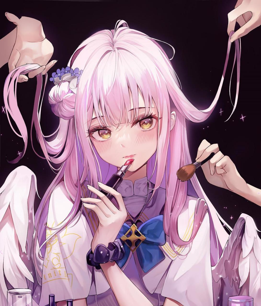 粉色长发美少女[心]