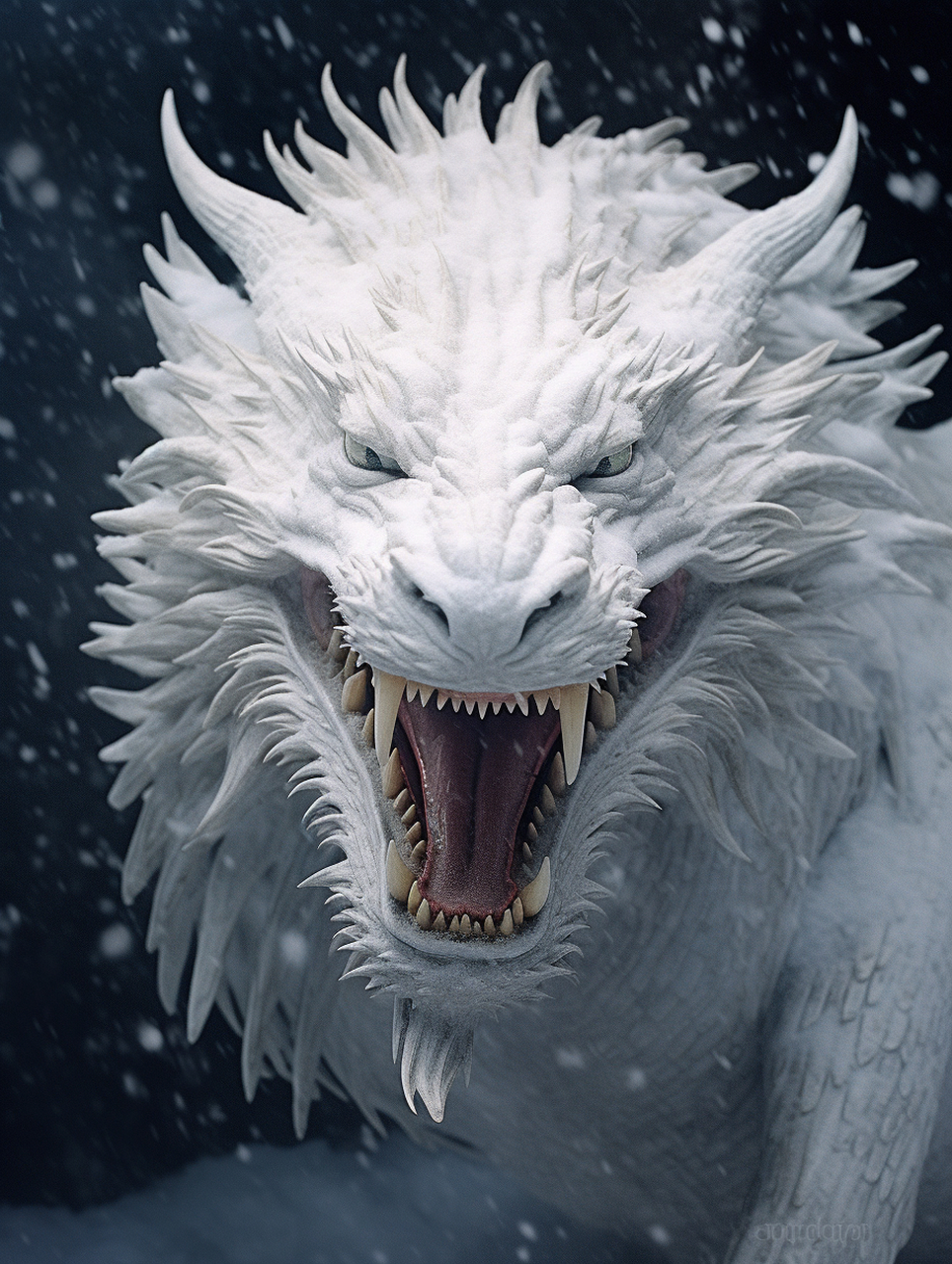 小白龙见识一下,应该是大白龙!#龙# #ai绘画