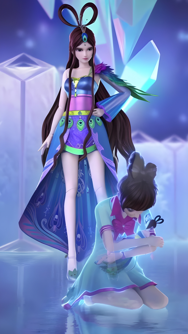 国漫女神|《精灵梦叶罗丽》黑孔雀ai精修手机壁纸:黑化孔雀现身,声线