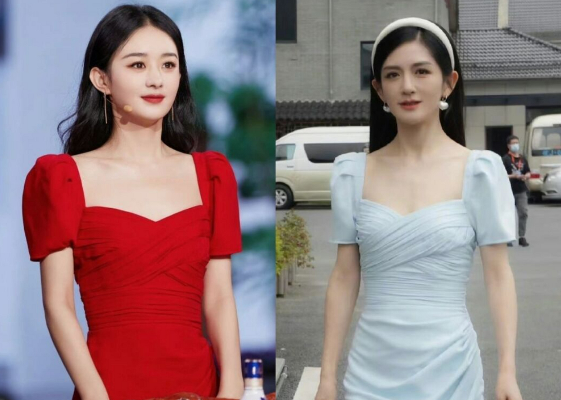 赵丽颖谢娜又撞衫了,金角大王银角大王果然心有灵犀啊