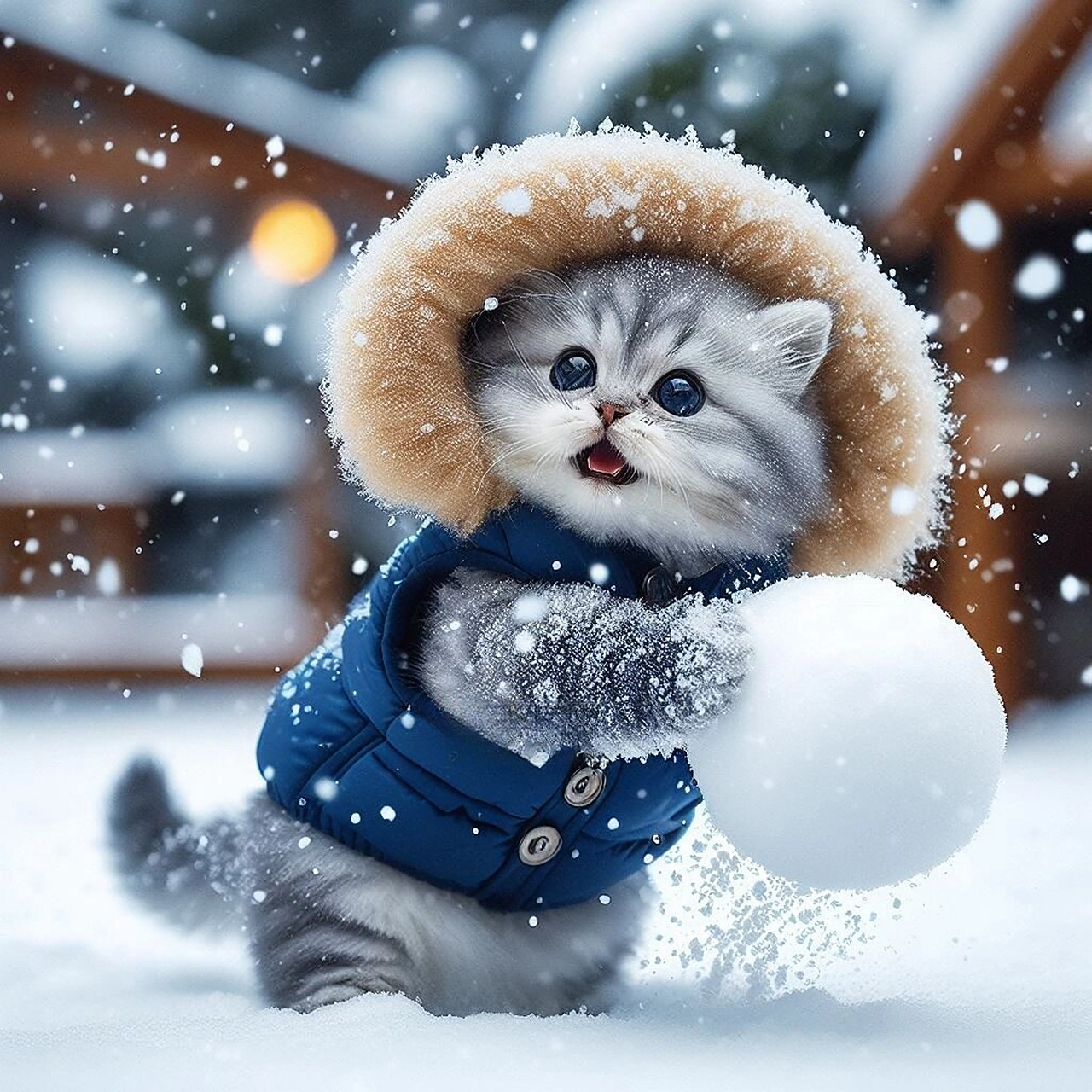 一起来打雪仗呀2.0  你们期待的打雪仗猫咪来啦!