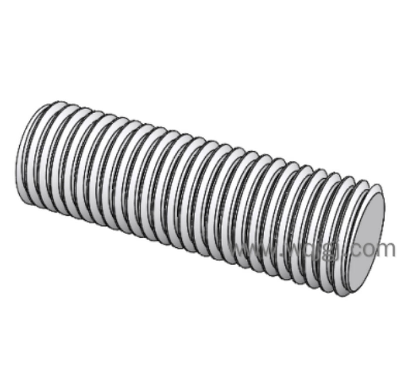 今日紧固件设计图分享:德标din975牙条,304不锈钢,m5*1000.