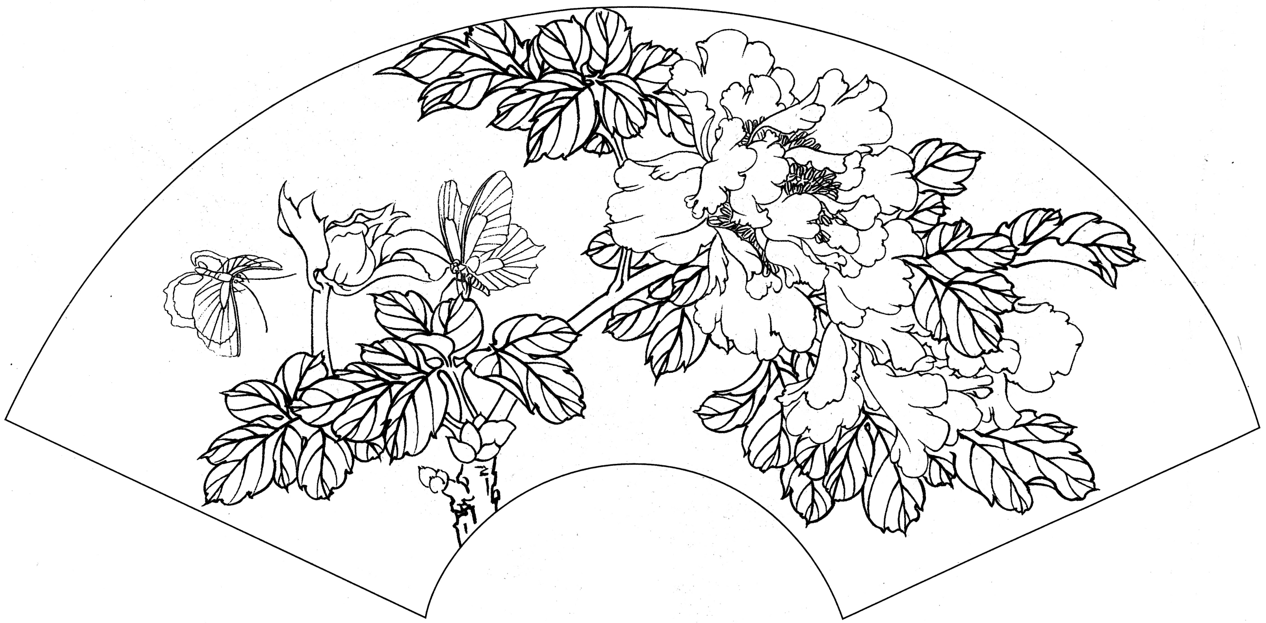 国画简笔画 扇面图片