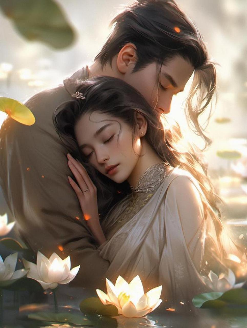 "夜色荷塘"古风浪漫情侣头像~  #古风插画# #古风小分队