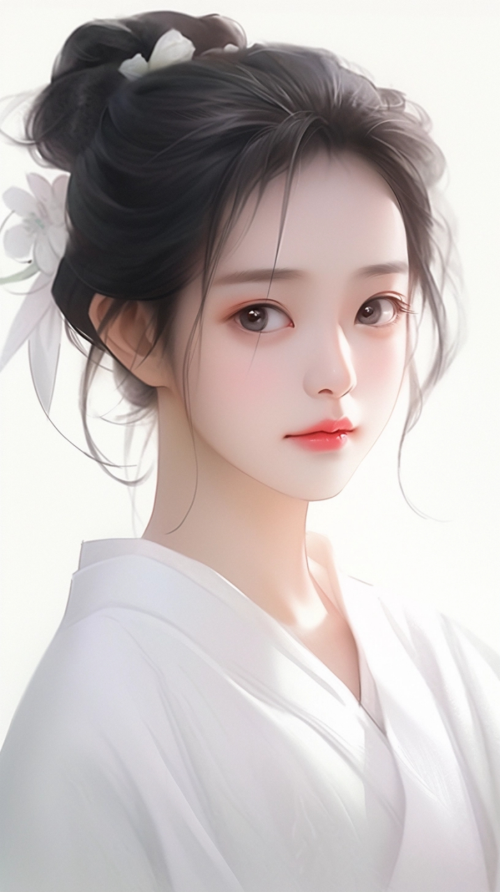 古风美人插画半边脸图片