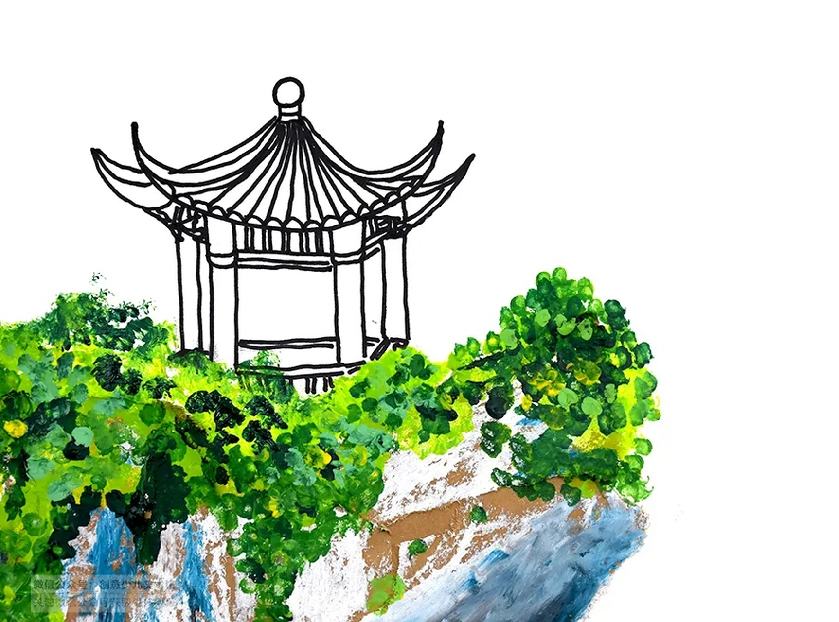 中国传统山水画以山川自然景观为主要描写对象,构图常体现宾与主,疏