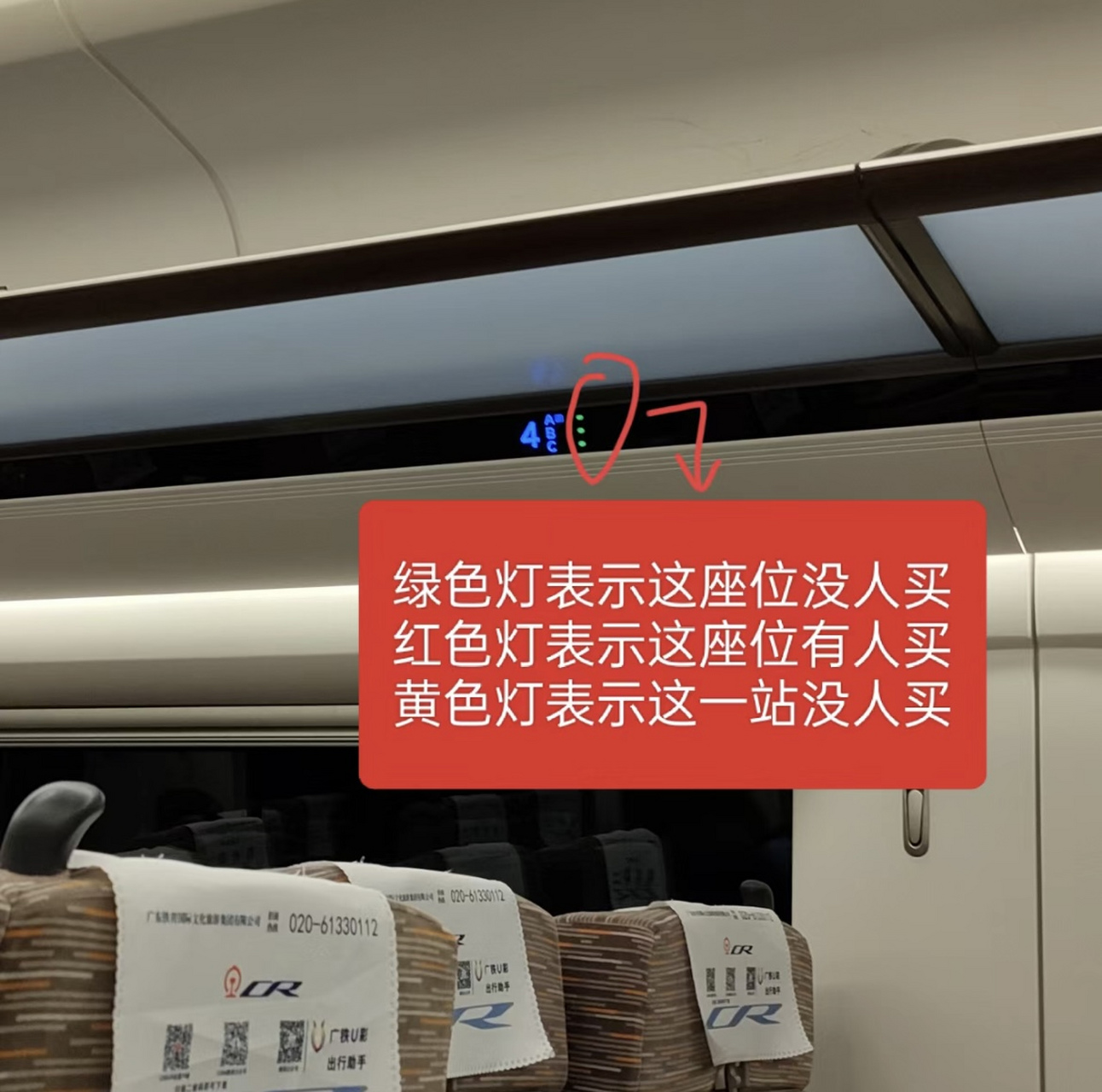 我应该不是最后一个知道高铁上这些指示灯含义的吧!