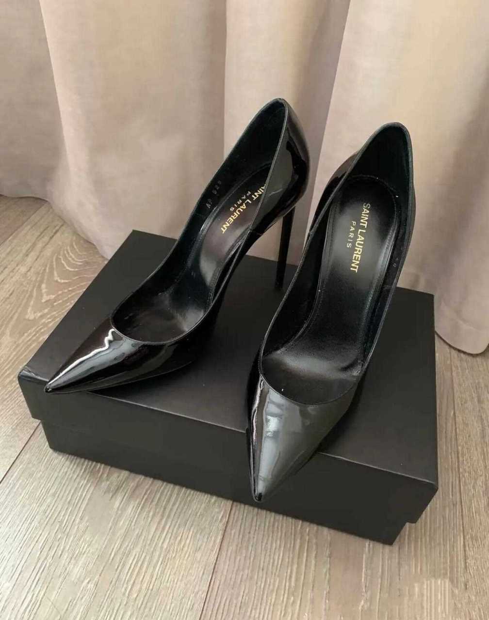 黑色漆皮尖头高跟鞋分享,10cm高跟经典有气质