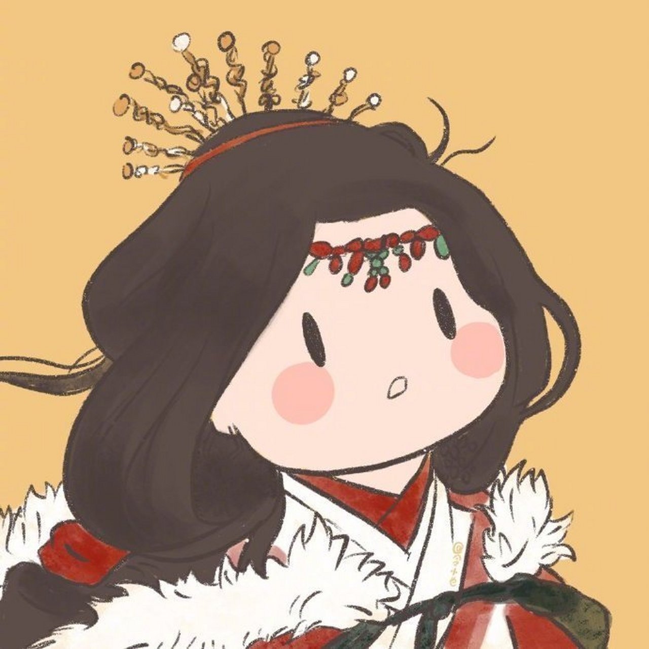 每日打卡# #江南百景图#  分享一波超可爱的q版头像! 插画师:令小也