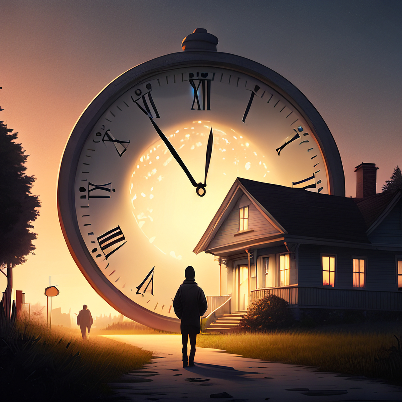 黄昏钟了无人迹,借得邻房一盏灯.宁谧,明净,意境#百度ai绘图黑科技#