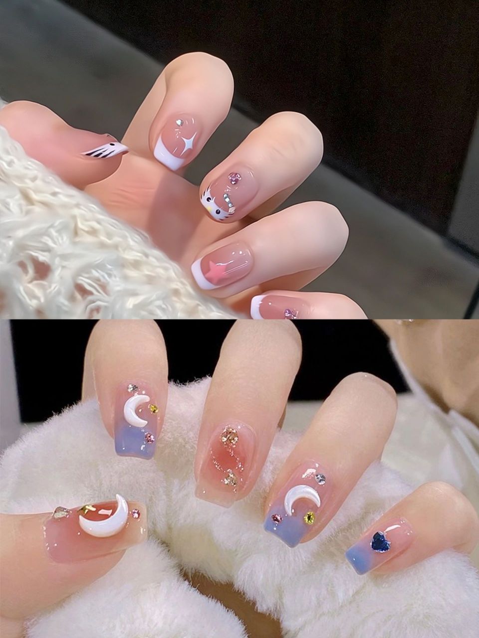 美甲  冰透质感:冰透质感是指甲片的颜色呈现出一种透明或半透明的