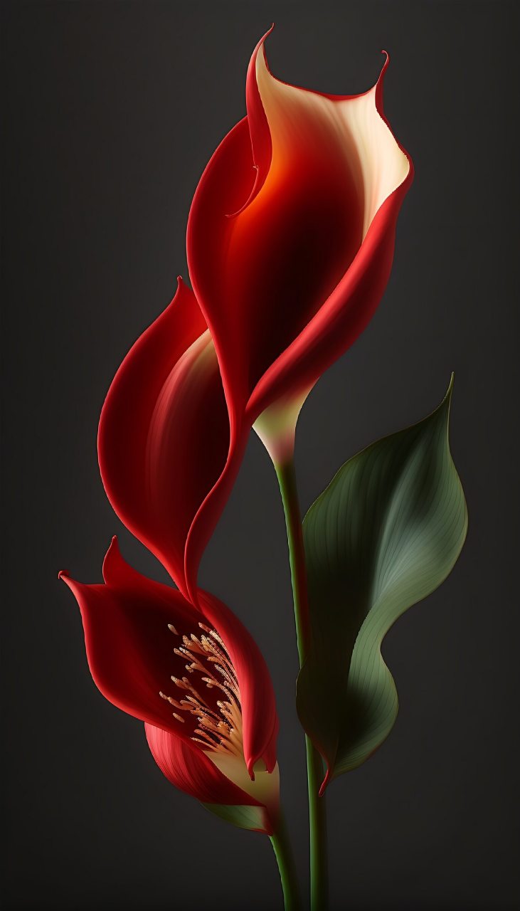 高清红色马蹄莲花图片图片