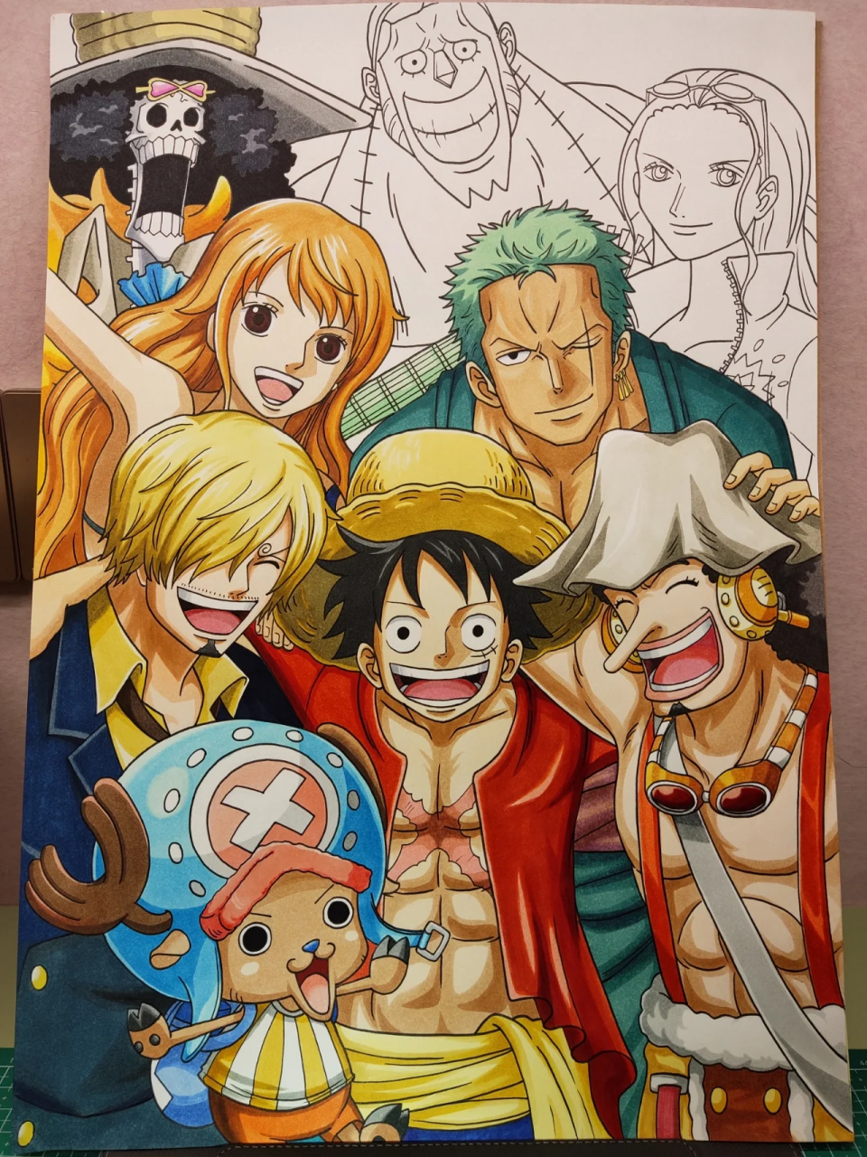 海贼王海报 手绘 上色版本!  来了!来了!彩色版终于完成啦