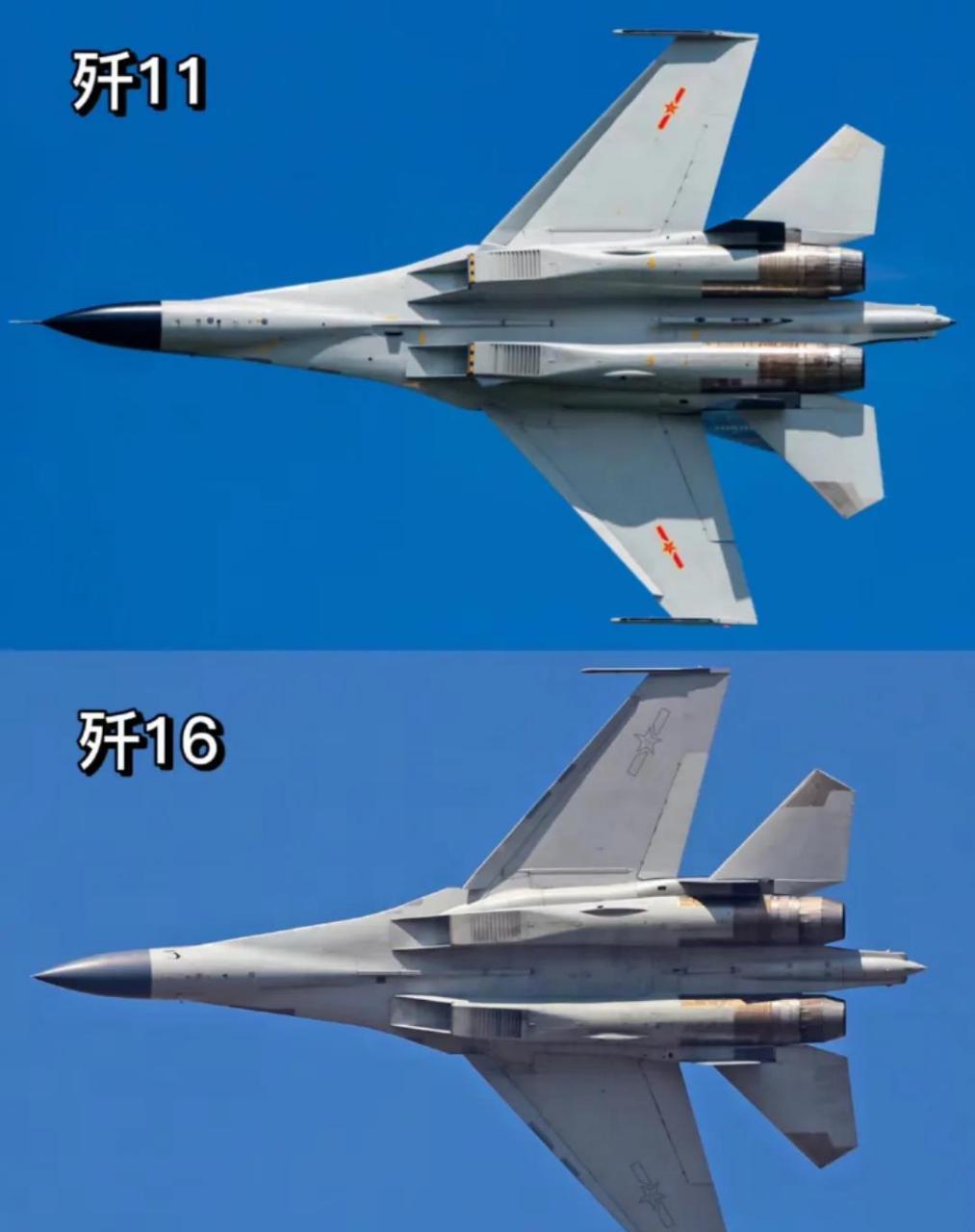 其实都是苏27的改进版本,表面看一模一样,实则是两款不同任务类型的