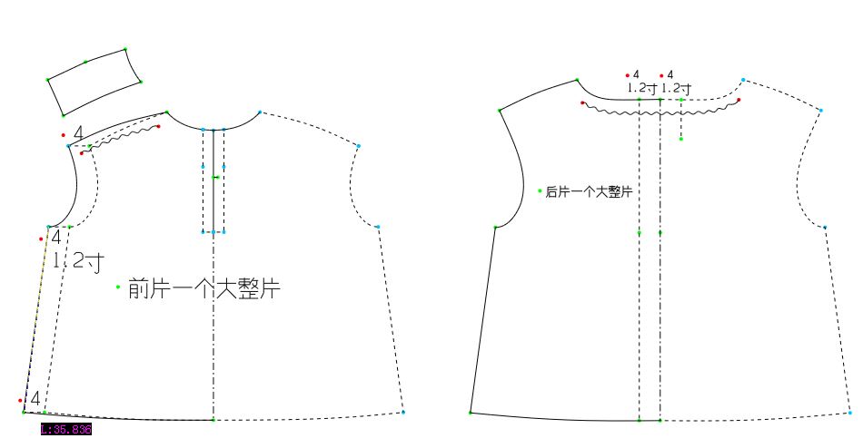 法式田园风宽松女衬衫裁剪图分享