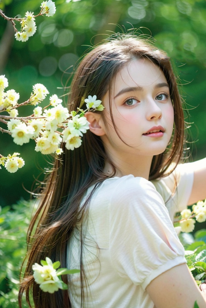 欧美女孩外景写真,氧气感天花板花姑娘浪漫写真#美女# #养眼美女