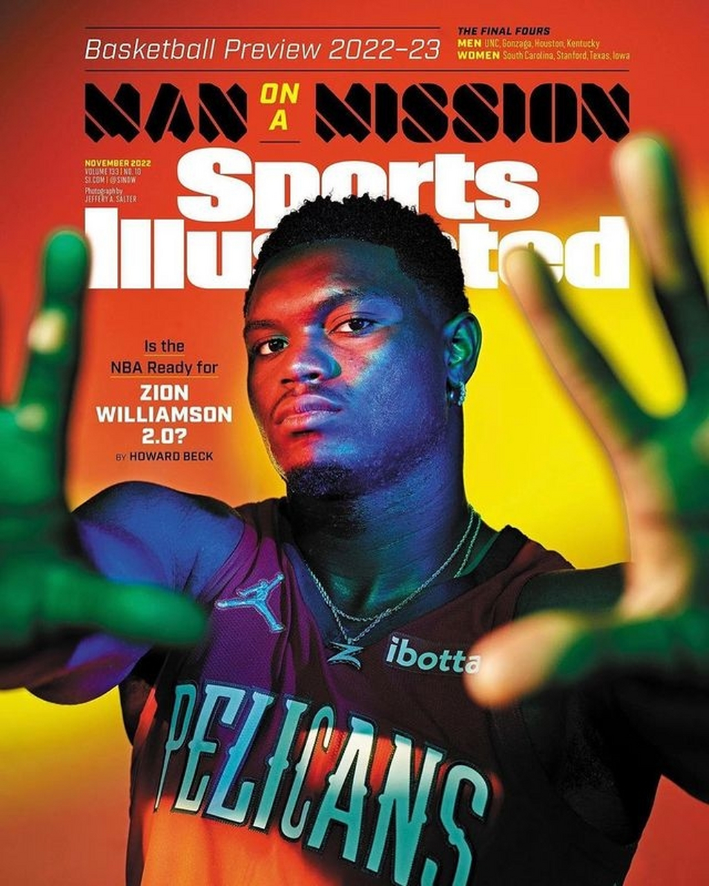 锡安登上《体育画报》杂志封面  鹈鹕球星锡安-威廉森登上了最新一期