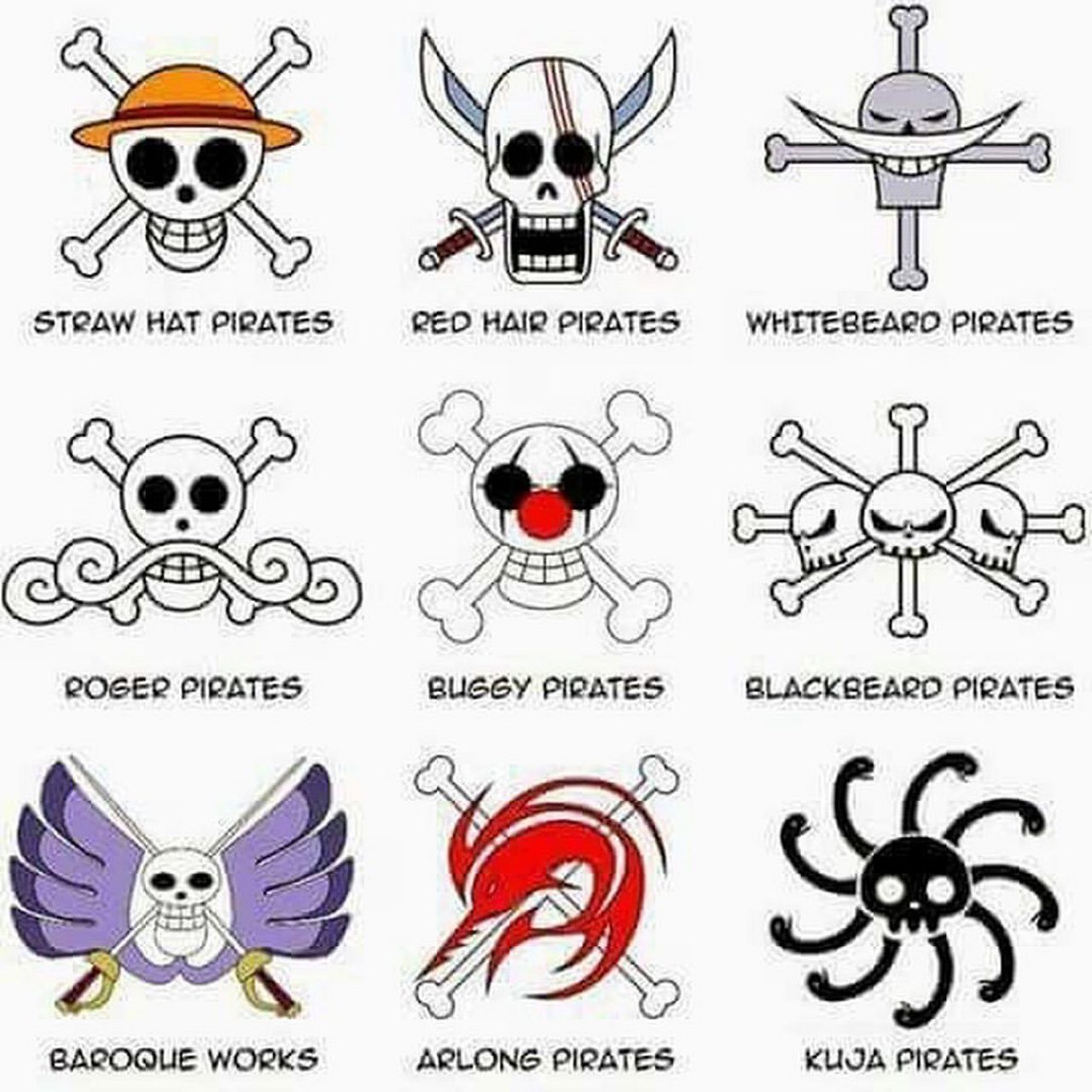 每个海贼团的旗帜#海贼王# #热血动漫# #日本动漫