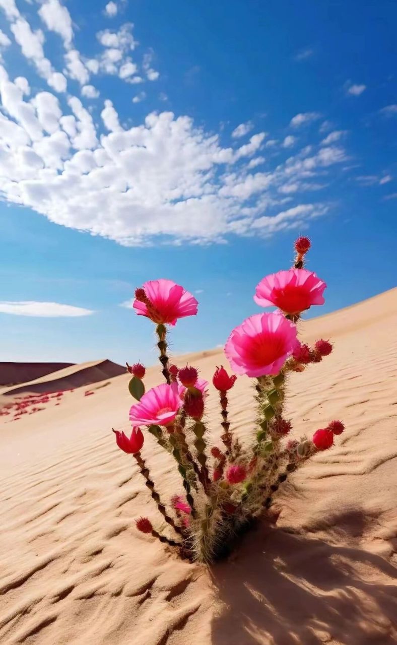 沙漠之中盛开的仙人掌91花朵,如此好看  沙漠之中盛开的仙人掌91