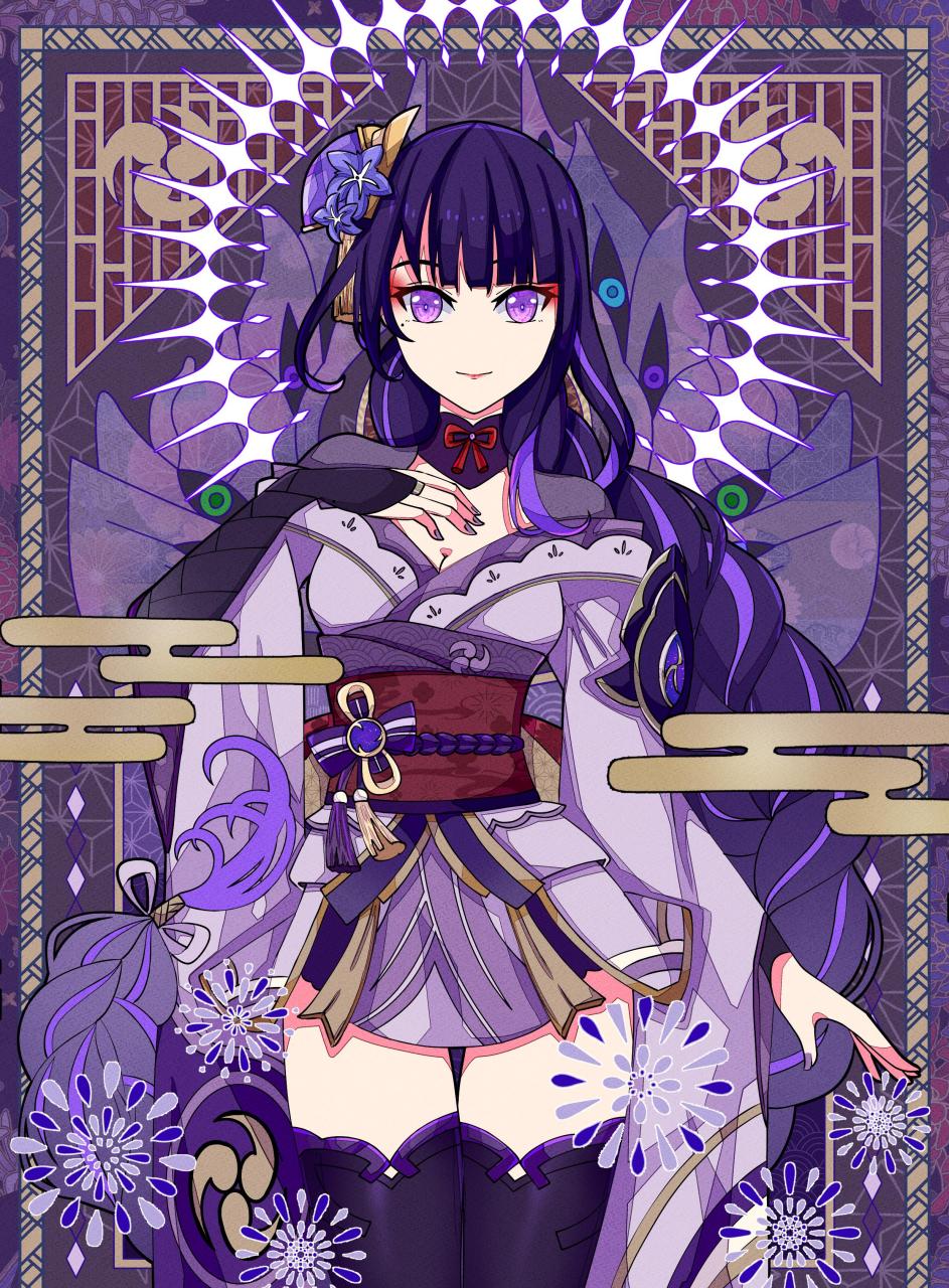 gif创作人# 游戏《原神》《雷电将军》角色奶香的一刀精美高清cg插画