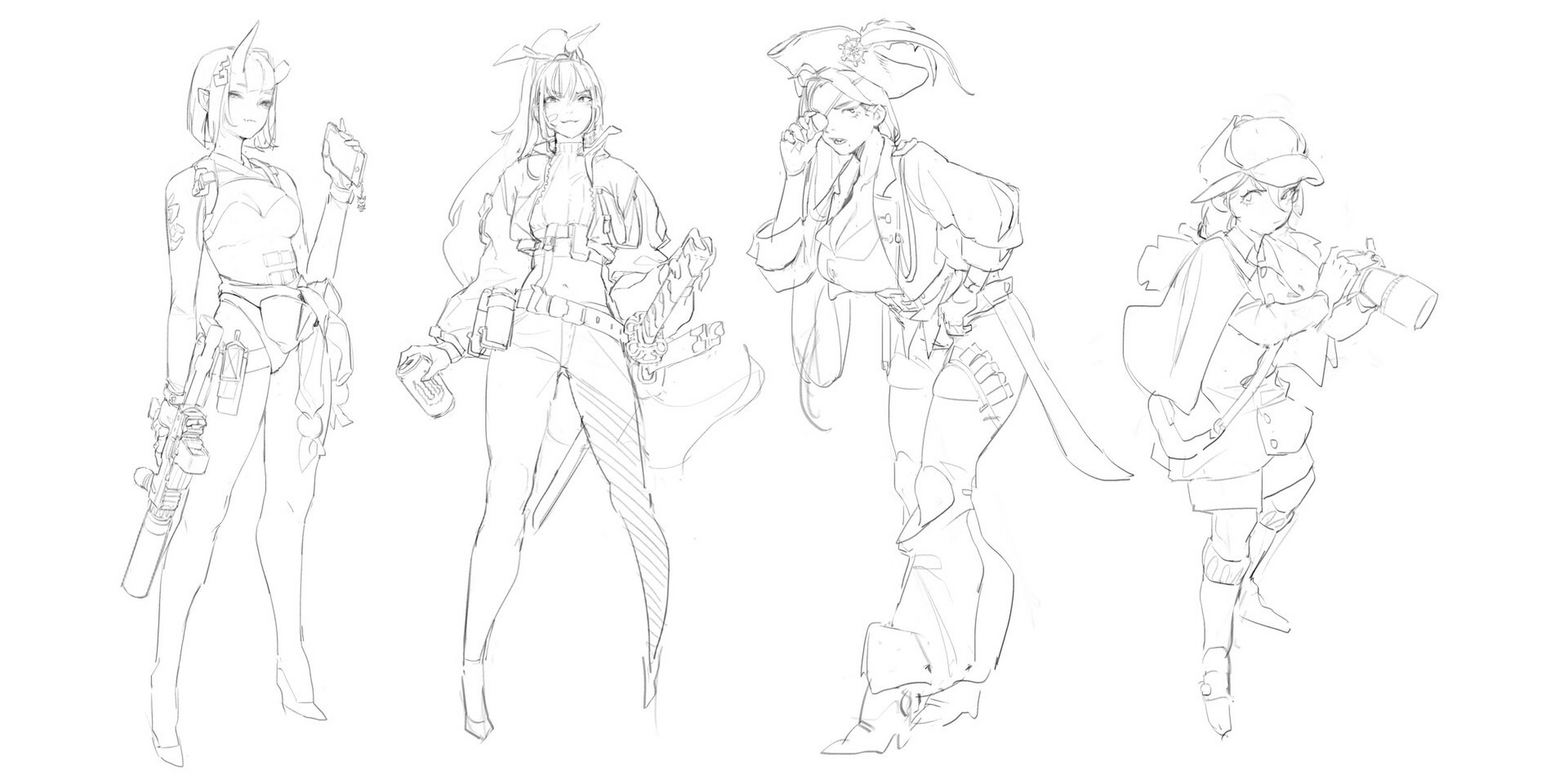 67画师:lyeom taewoo  角色设计,线稿素材