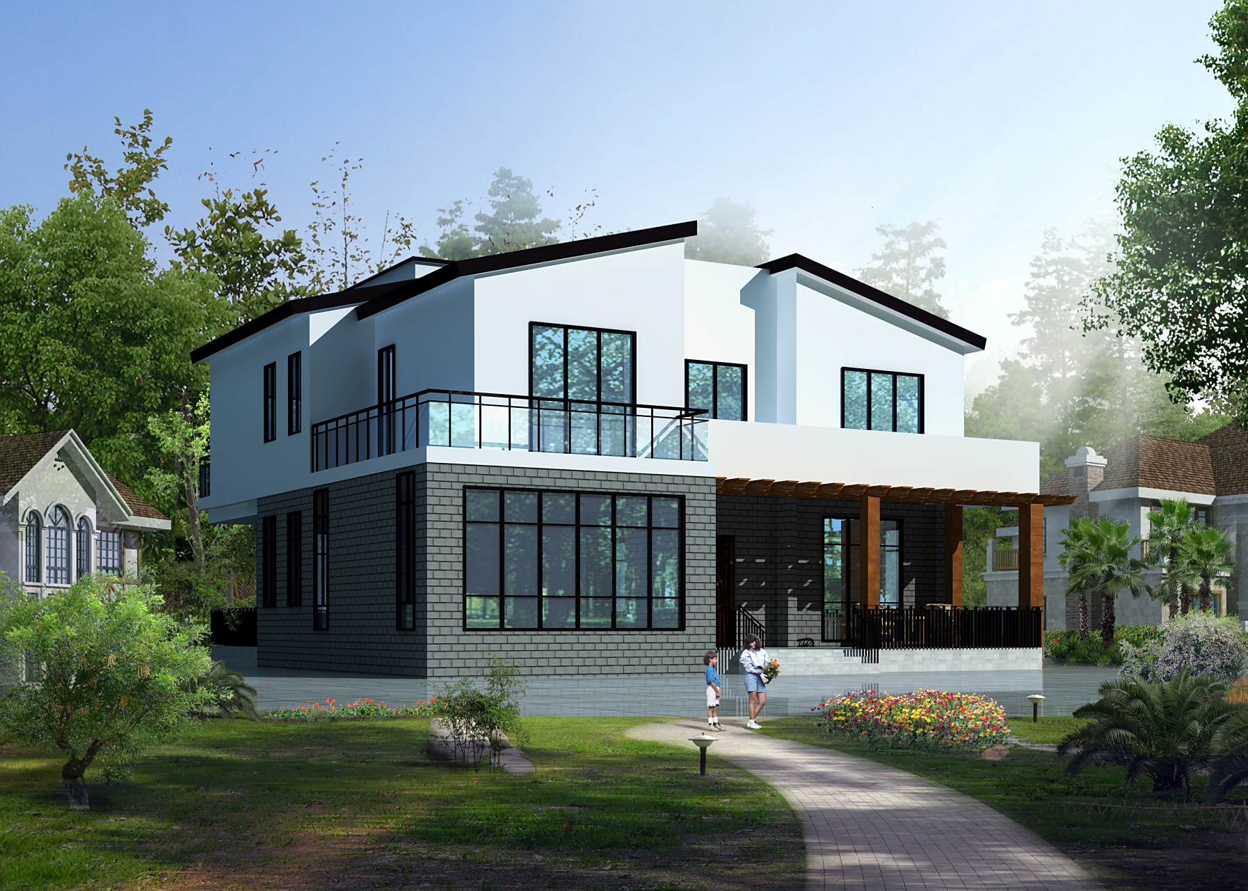 湖北监利农村自建房别墅设计案例赏析【cjl0114】 本款为两层别墅