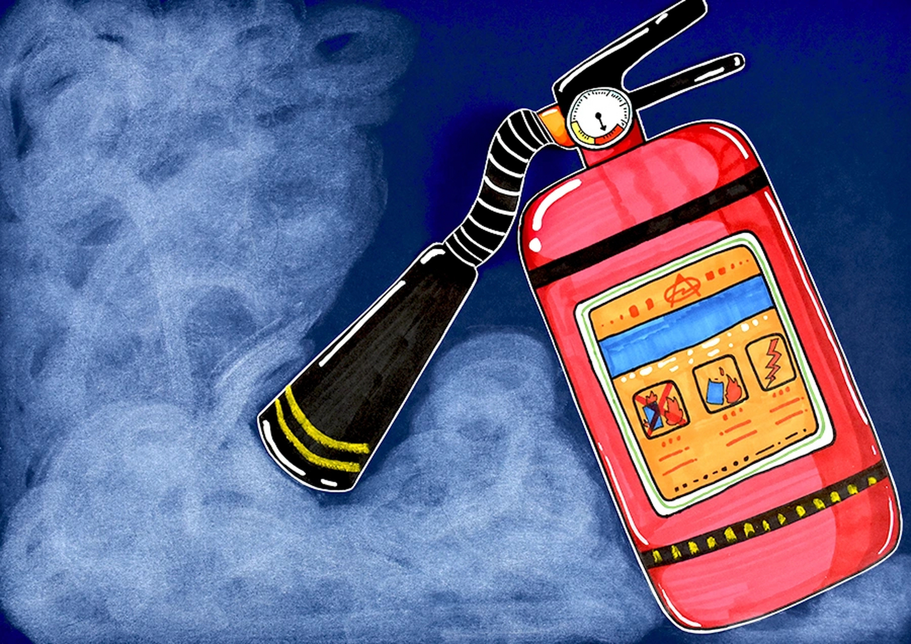 儿童画教学,了不起的灭火器 1,展示灭火器的实物或图片,通过观察说一