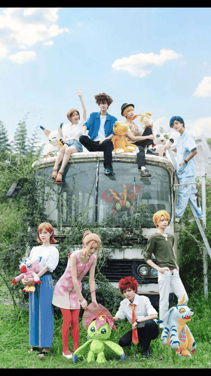 gif创作人# 刚刚群友分享的《数码宝贝》cosplay.