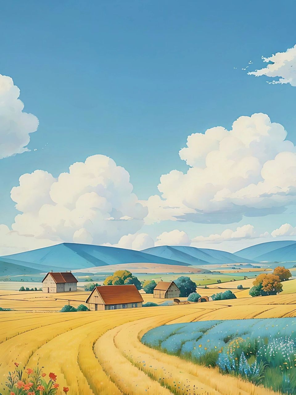 田园治愈系插画～～丰收的季节