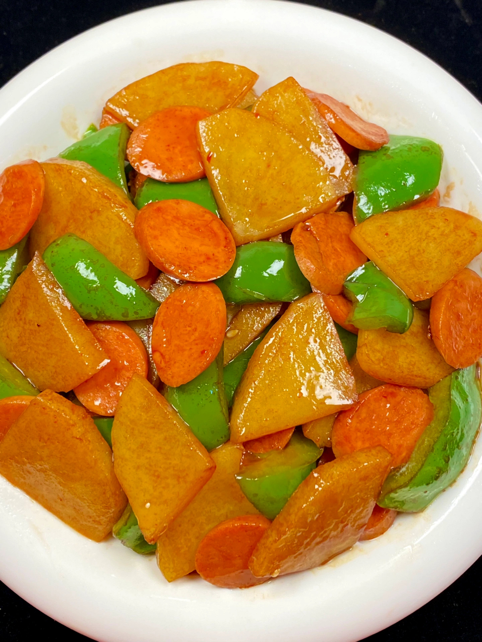 我妈教我做的青椒土豆火腿!下饭神器