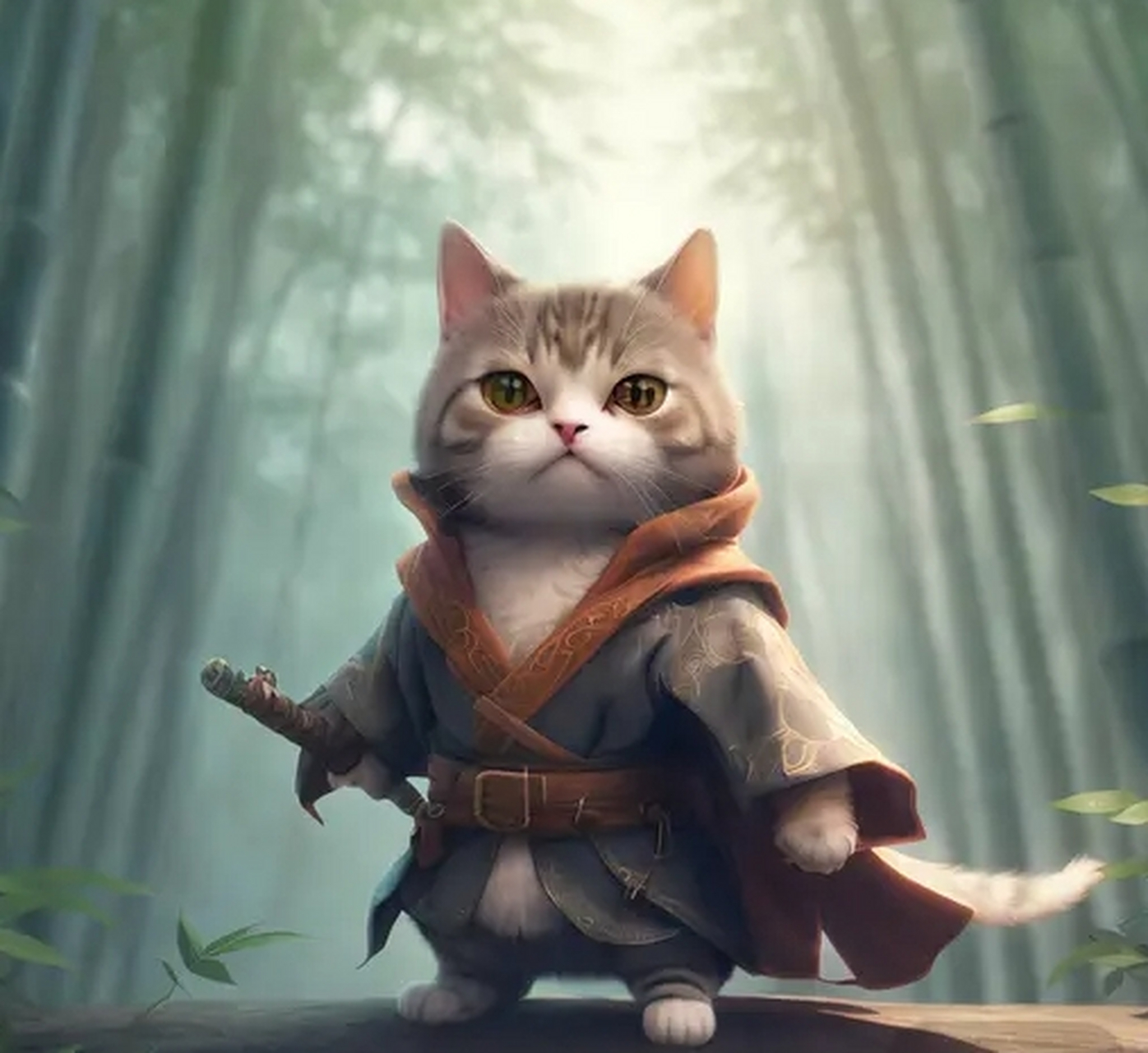 文心一言帮我画的武侠小猫,英姿飒爽,拿来做头像非常不错!