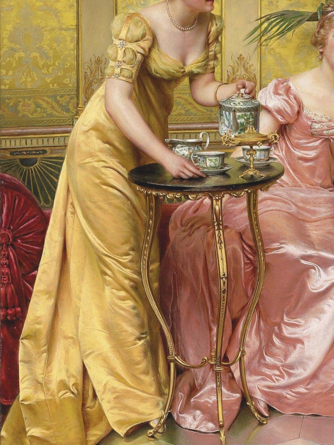 世界名画中的华美裙装30选  这幅名为《下午茶》的油画是1900年由