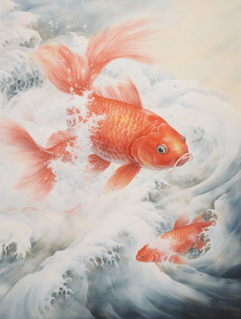 如鱼得水-财运亨通  在中国文化中,鲤鱼被视为一种吉祥的象征,代表着