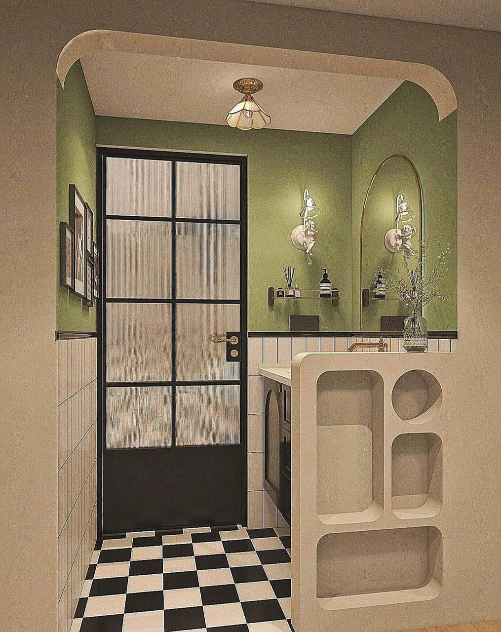 卫生间干区半墙设计简约又实用 1234你们喜欢哪一款?