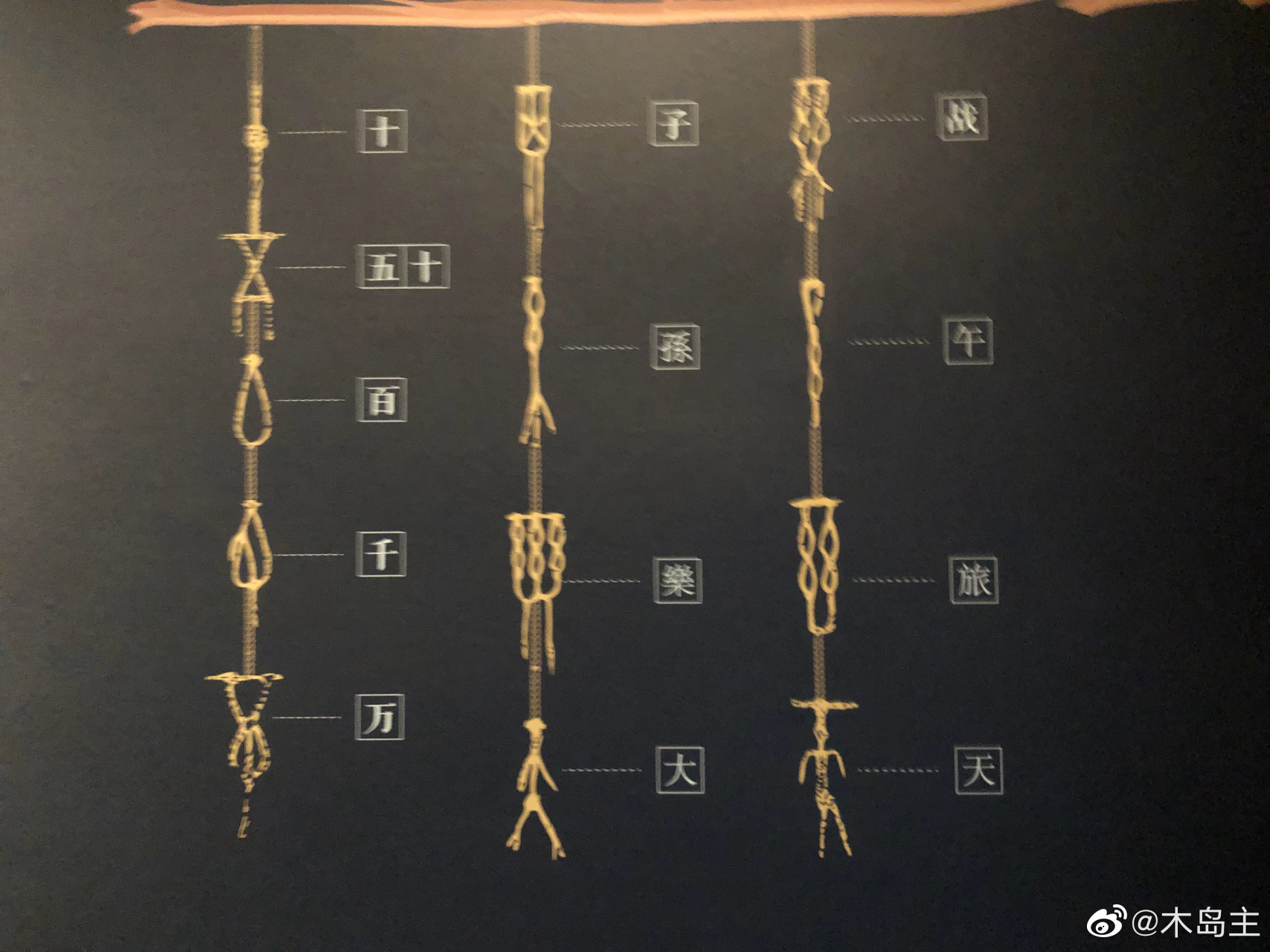 结绳记事能搞这么复杂啊,原来以为就是打个结儿记个数而已