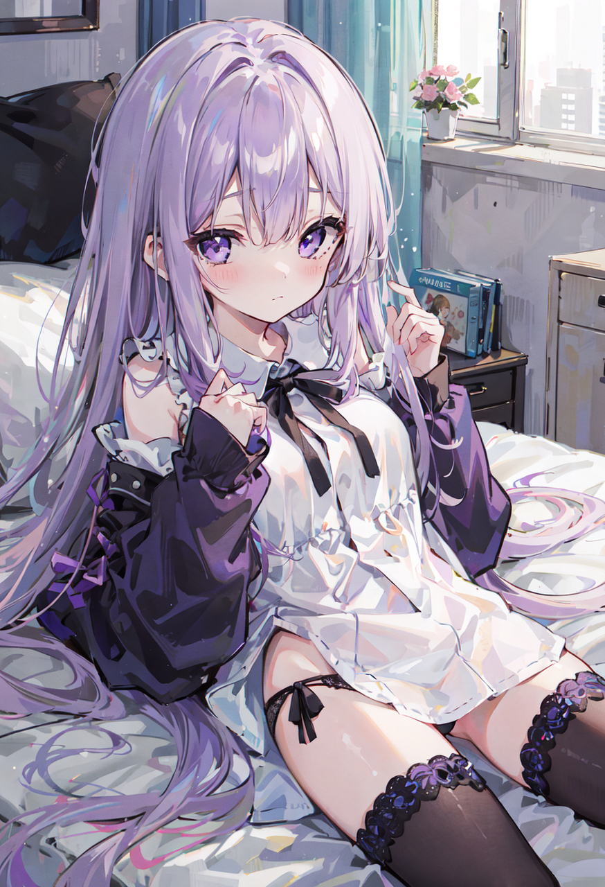 紫发少女   #ai绘画# #二次元