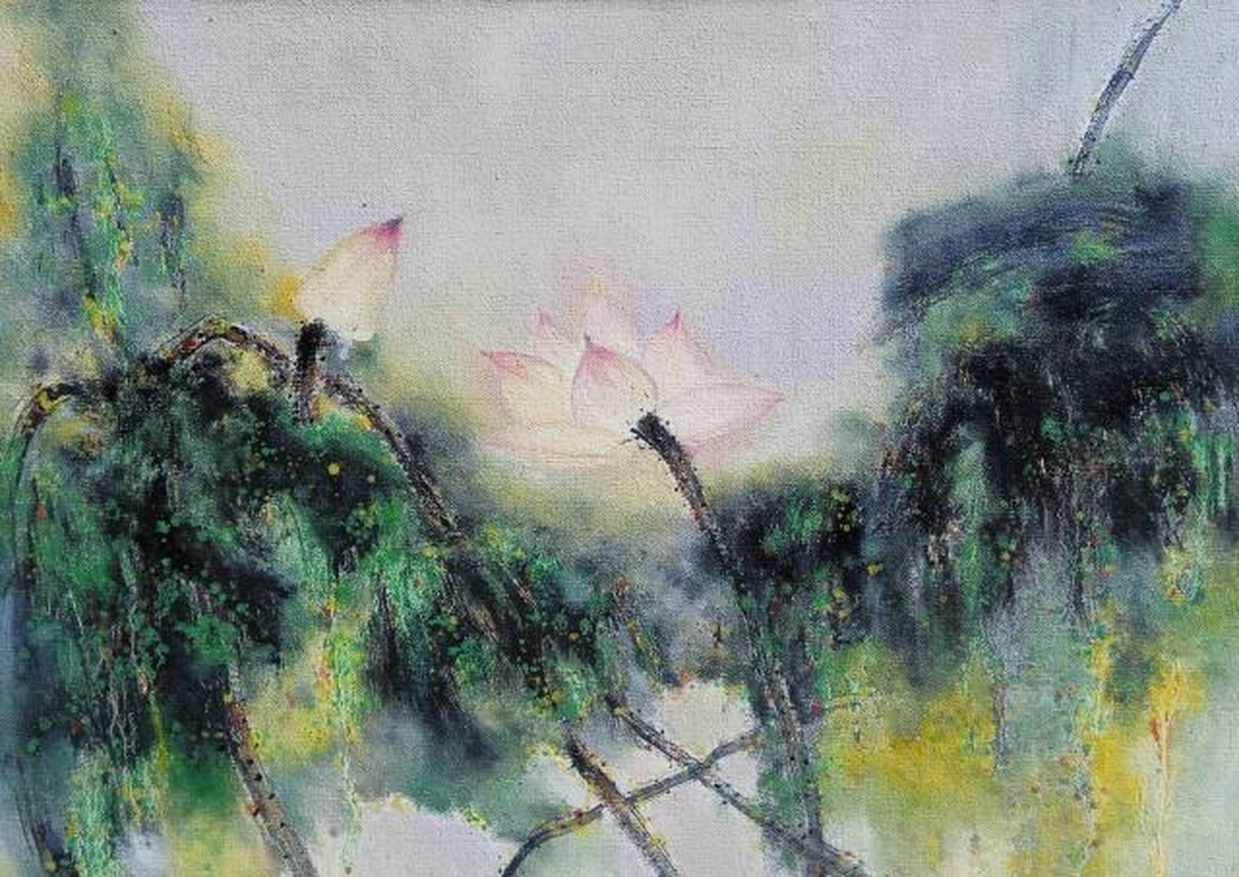 关于荷花的油画作品来自云南艺术学院毕业生钱琪