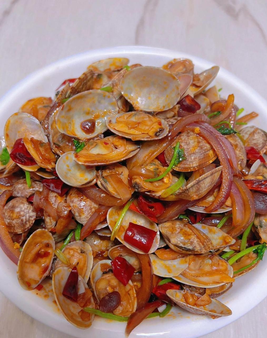 秒杀大排档的辣炒花甲～香辣入味操作简单|||夏日绝配,大排档必点的辣