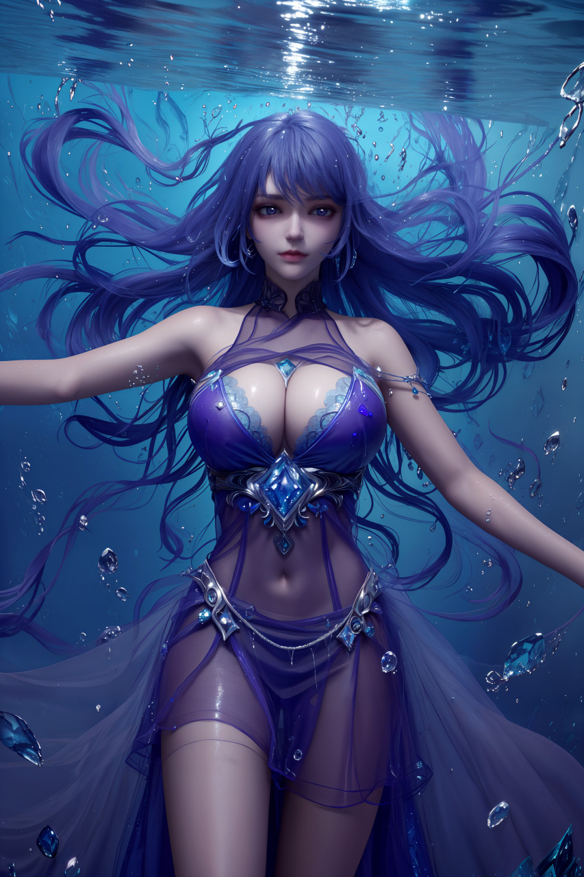 国漫人物[2301] 海藻飘荡,珊瑚丛生, 而她,穿着一