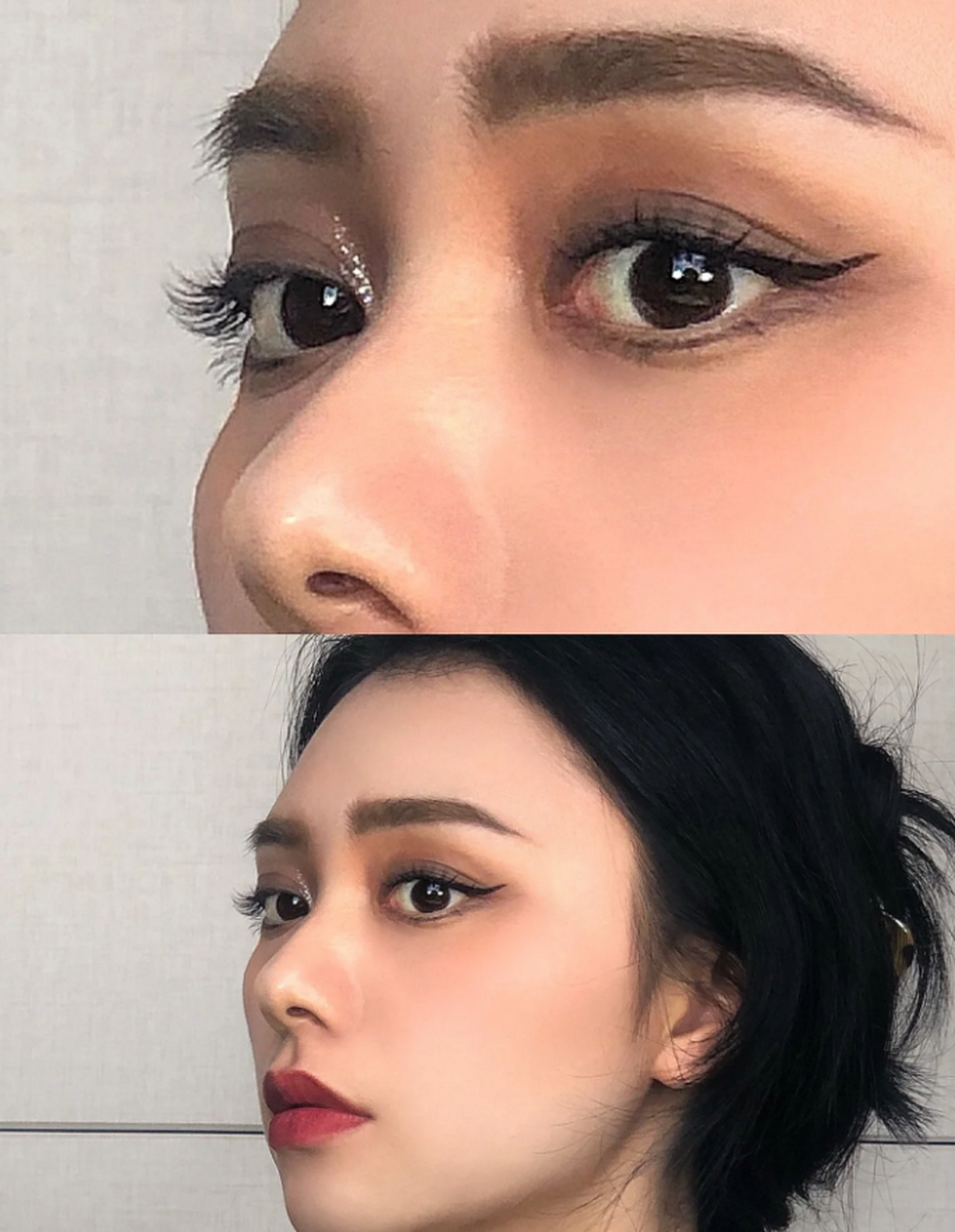 复古烟熏妆 姐妹们,来看看这款浓颜系复古烟熏妆,真的是有点渣渣的