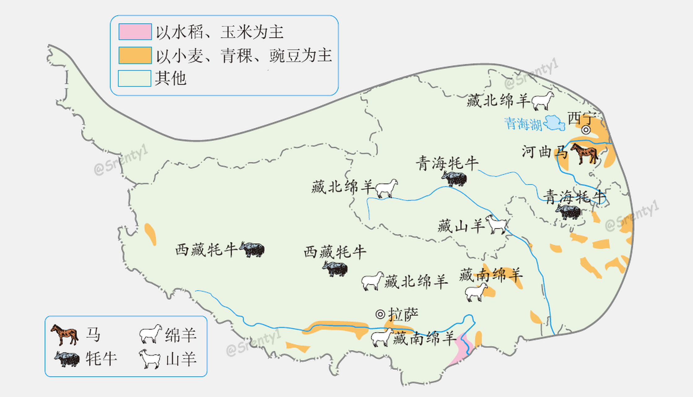 青藏地区农牧业分布图图片